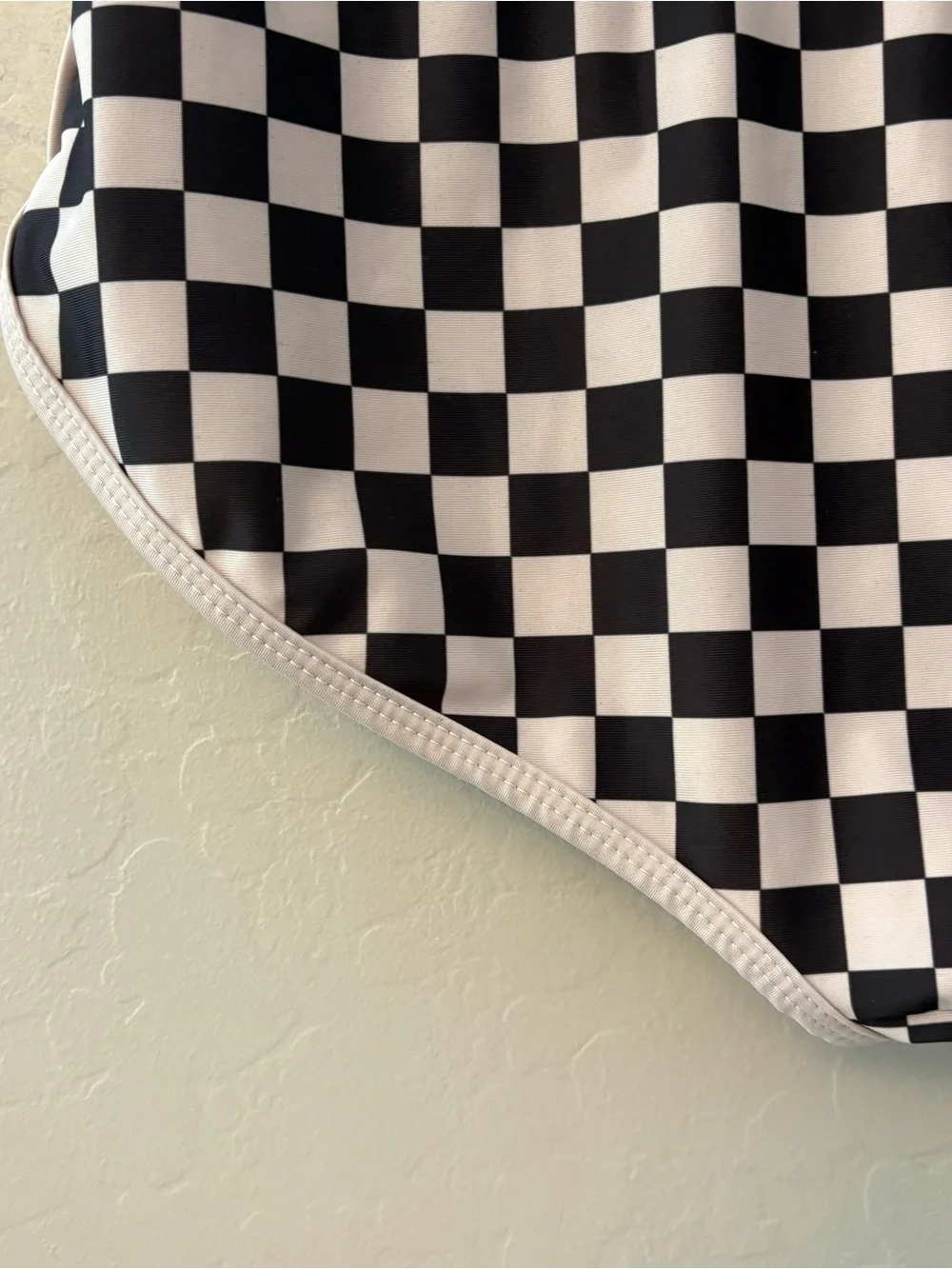 Salt Gypsy Betty high waisted boyshort surf bottoms white black checkers medium
